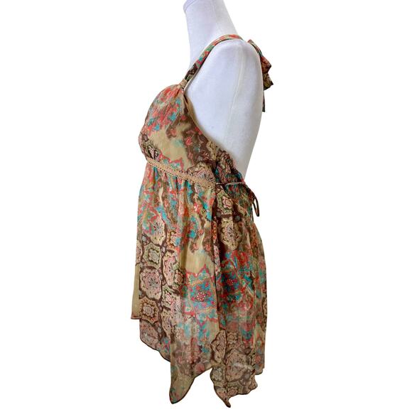 Jordache Y2K Babydoll Hanky Halter Top Crochet Juniors Size 11/13 Fairy Boho - Picture 4 of 11